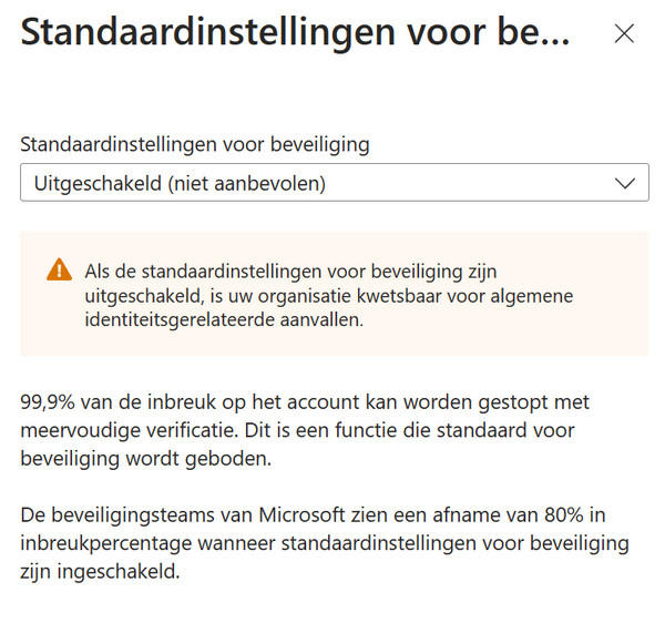 Microsoft 365 Multi Factor Authenticatie MFA uitschakelen