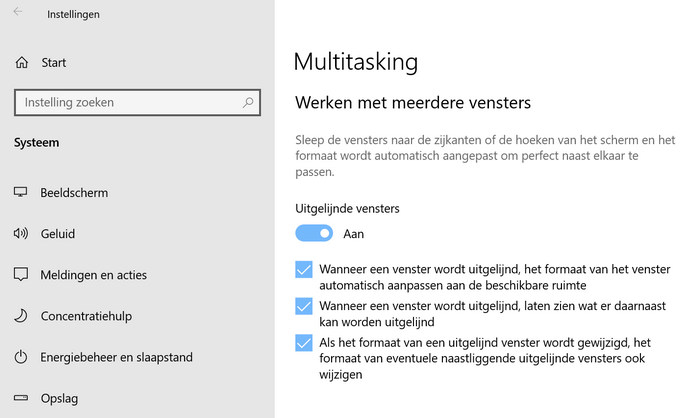 Windows 10 vensters snel uitlijnen met een toetsenbord - Uitgelijnde Vensters