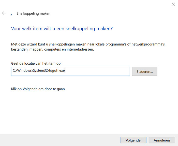 afmelden%20knop%20bureaublad%20maken Afmelden knop op bureaublad plaatsen
