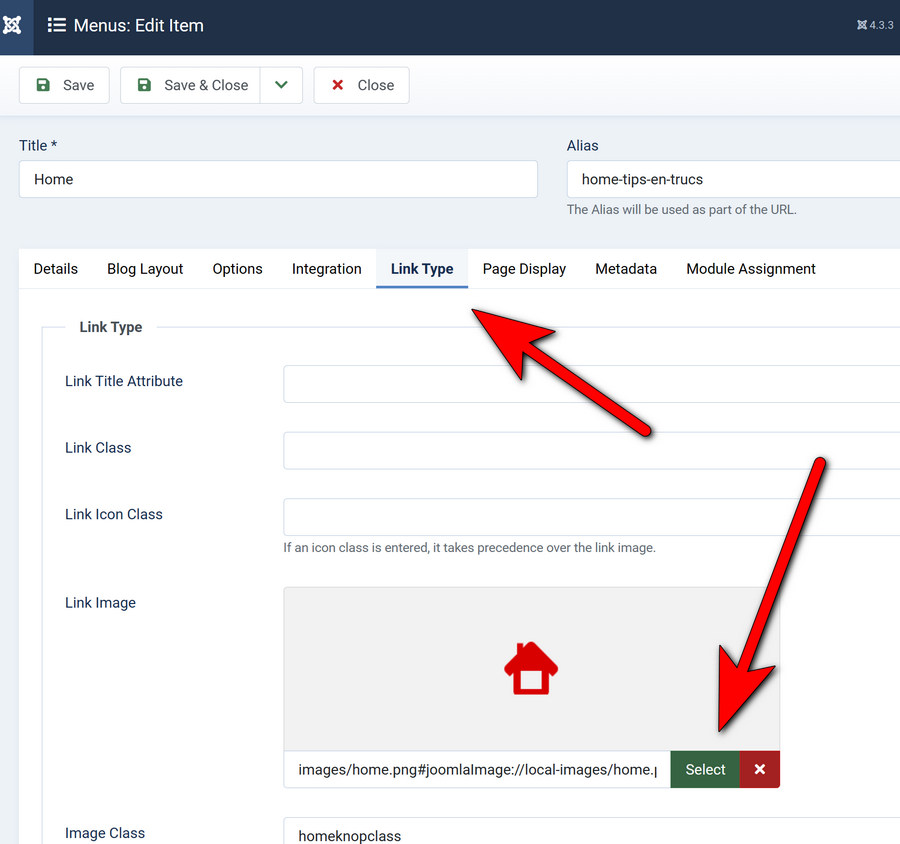 joomla%20home%20menu%20afbeelding%20icoon%20toevoegen Joomla Home menuknop icoon / afbeelding toevoegen