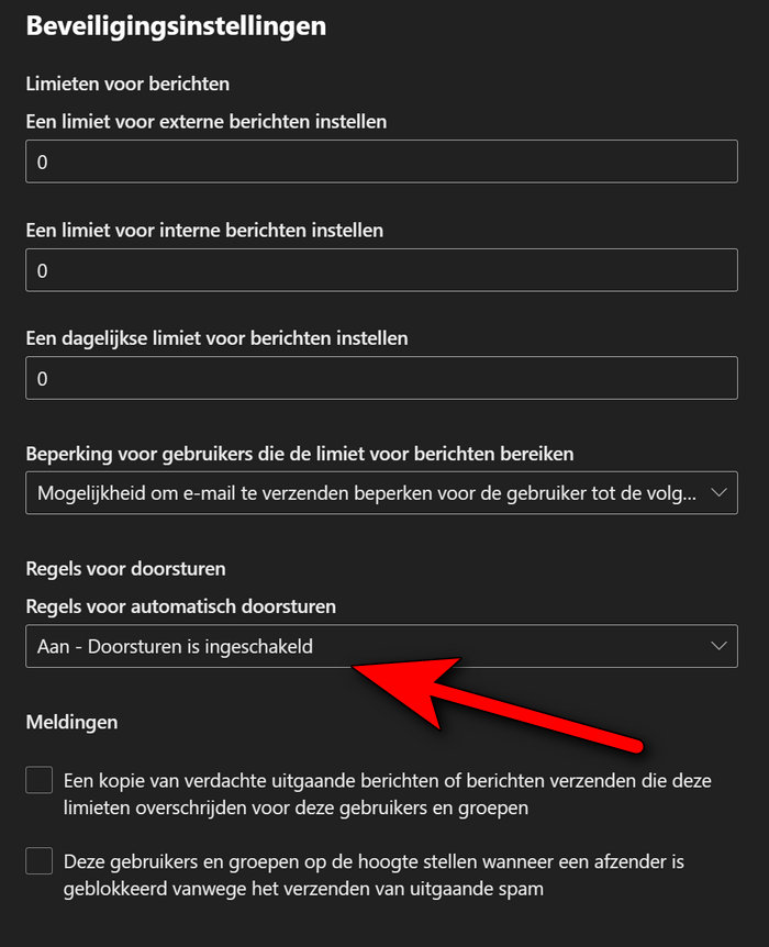 microsoft%20365%20doorsturen%20ingeschakeld Office 365 melding Your organization does not allow external forwarding